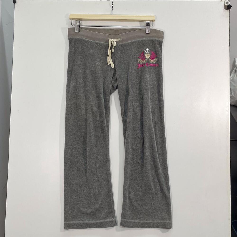 Juicy Couture Gray Track Pants with Pink Logo